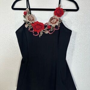 Papaya Black Embellished Sleeveless Camisole